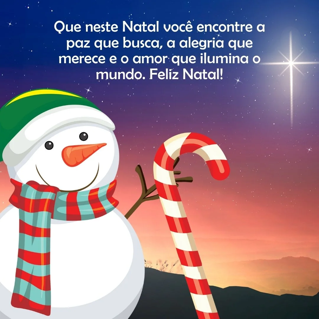 Que nesse natal você encontre a paz que busca, a alegria que merece e o amor que ilumina o mundo. Feliz Natal!