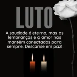 Velas acesas e rosa branca com Frase de Luto para Status do Whatsapp e Redes Sociais sobre saudade e paz